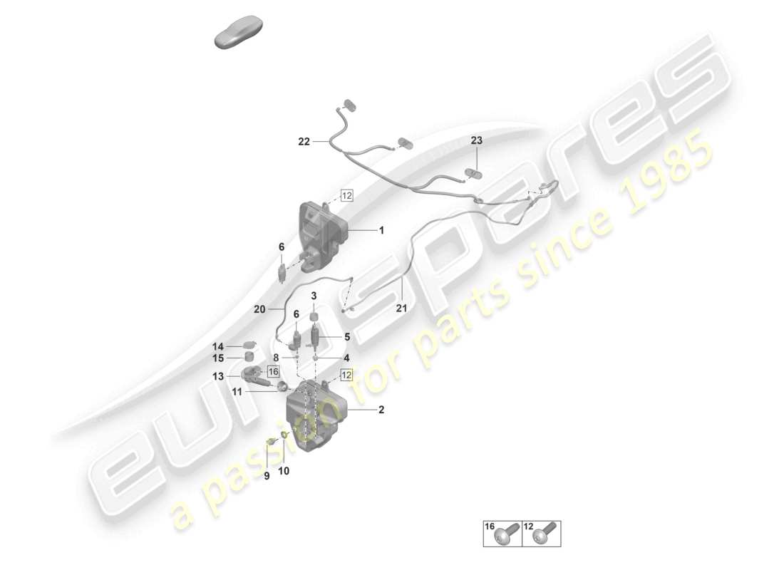 porsche 2022 (taycan 9j1-1) sistema arandela delantero diagrama de piezas
