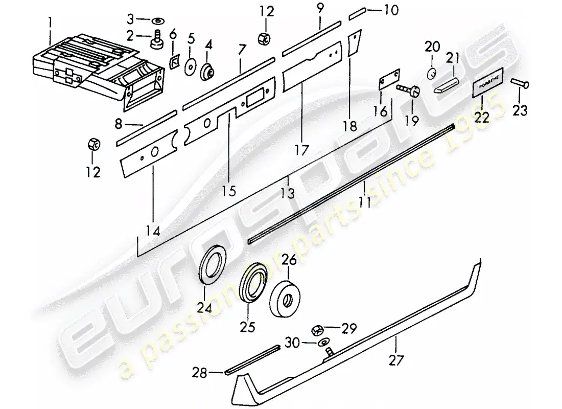 porsche 1968 (911/912) cenicero - acabado cubrir - d >> - mj 1968 diagrama de piezas