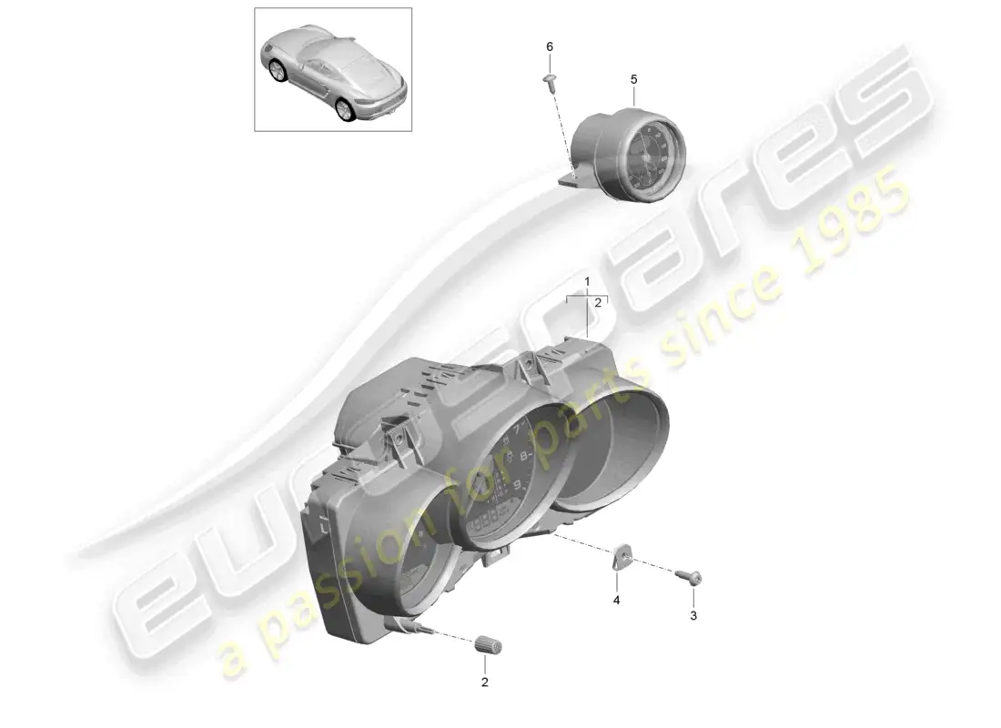 porsche 2017 (718 cayman) cronómetro combinado d - 01.06.2020>> diagrama de piezas