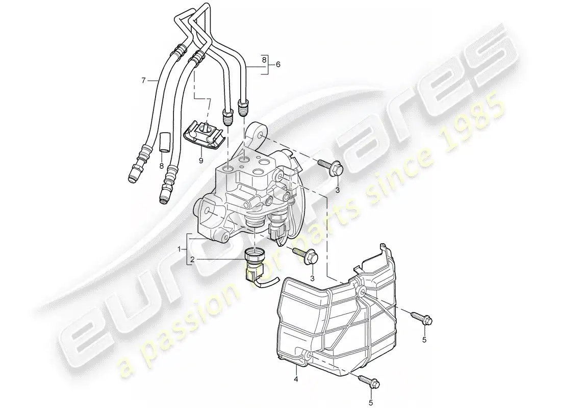 porsche 2010 (cayenne e1 9pa) estabilizador diagrama de piezas