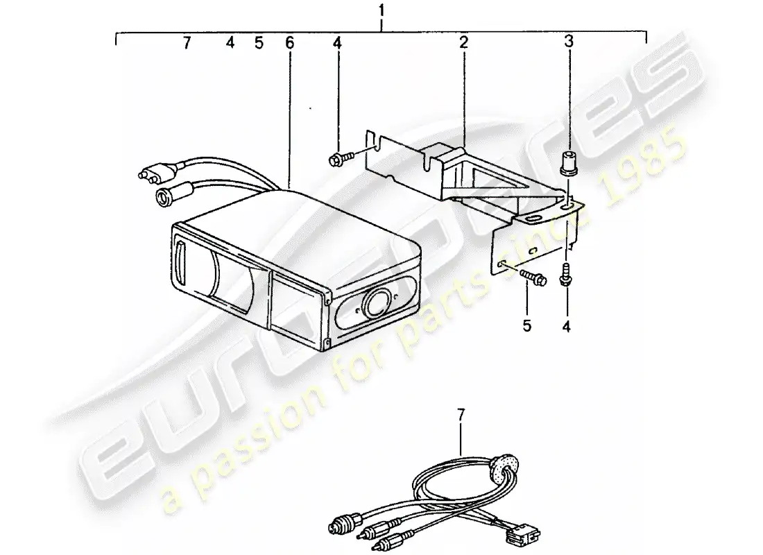 porsche 1995 (tequipment) cambiador de cd diagrama de piezas