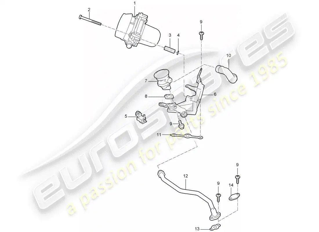porsche 2007 (987 cayman) inyección de aire diagrama de piezas
