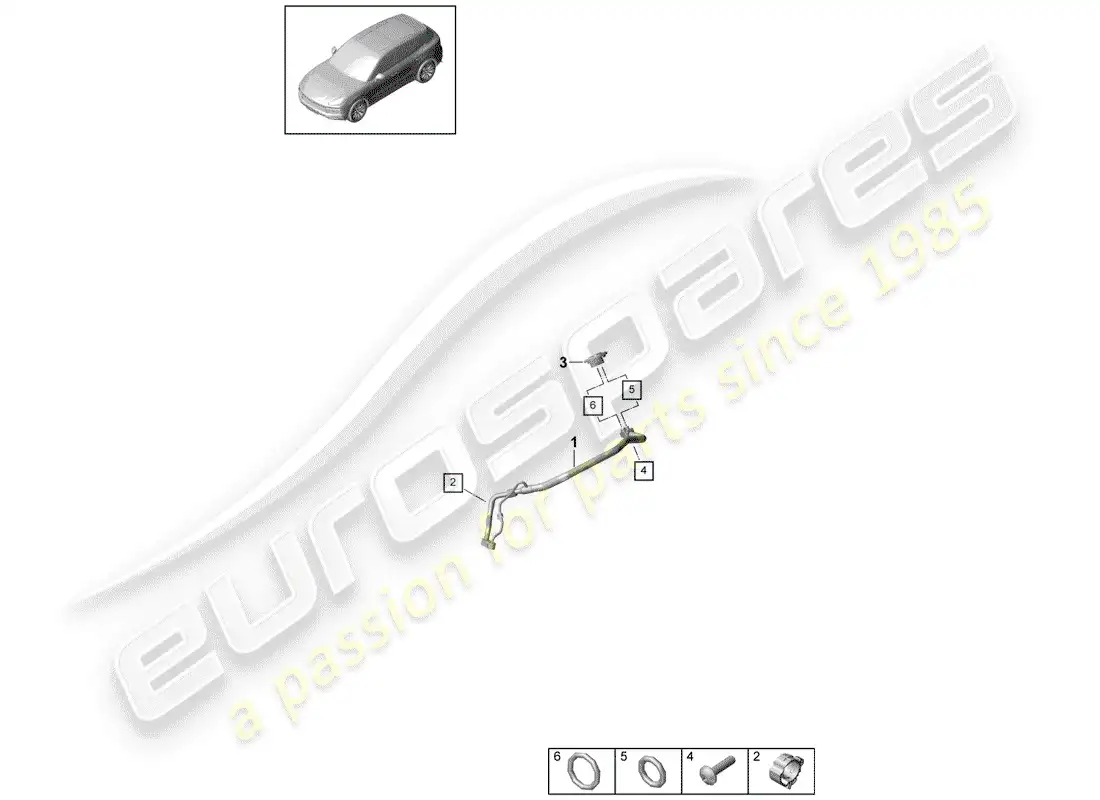 porsche 2020 (cayenne e3 9ya/9yb) circuito refrigerante diagrama de piezas