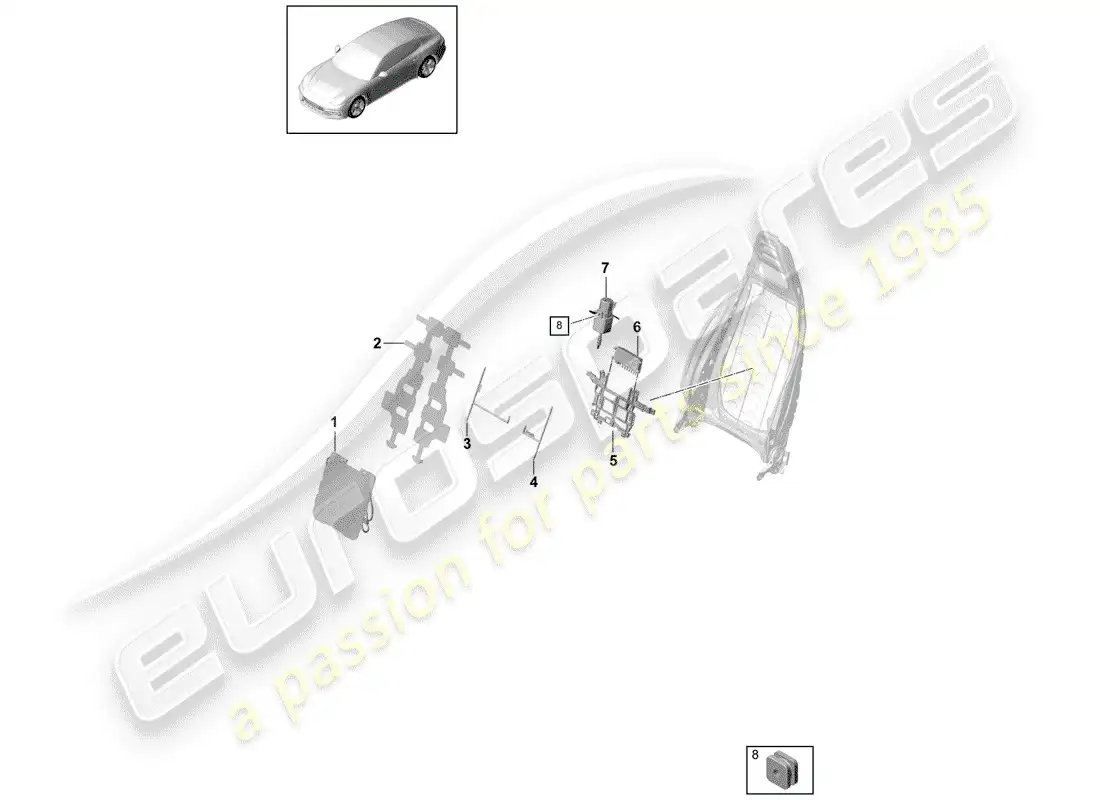 porsche 2018 (panamera 971-1) lumbar diagrama de piezas