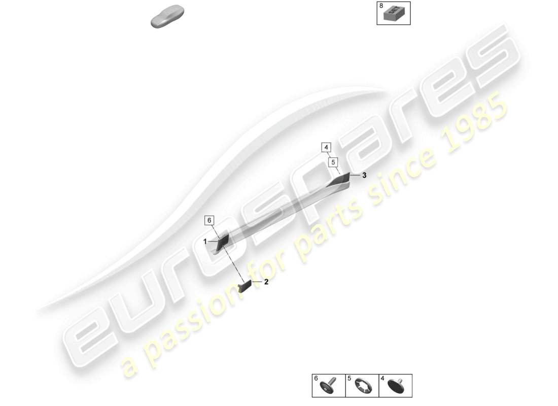 porsche 2025 (taycan 9j1-2) diagrama de piezas del alerón del umbral