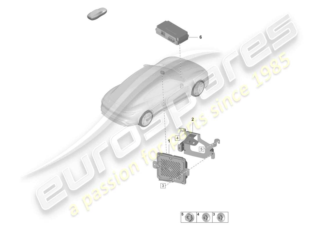 porsche 2021 (taycan 9j1-1) diagrama de piezas de la unidad de control para servicios en línea