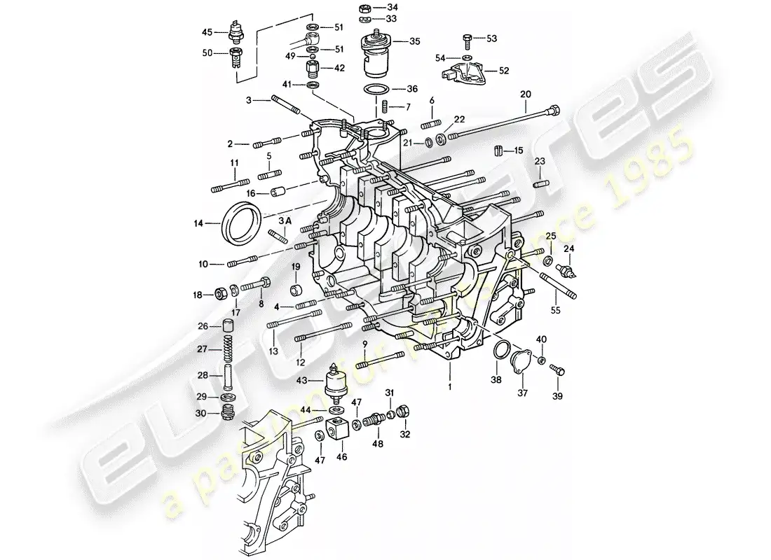 porsche 1986 (911) crankcase diagrama de piezas