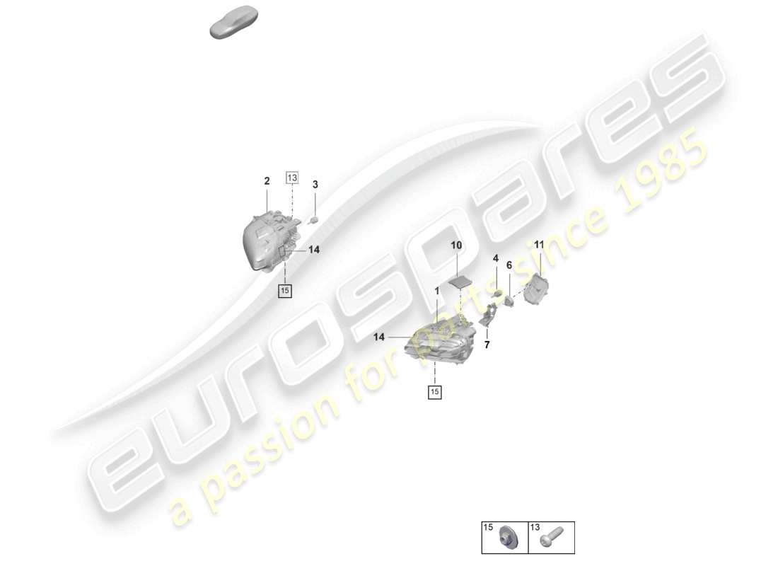 porsche 2021 (taycan 9j1-1) faro led diagrama de piezas