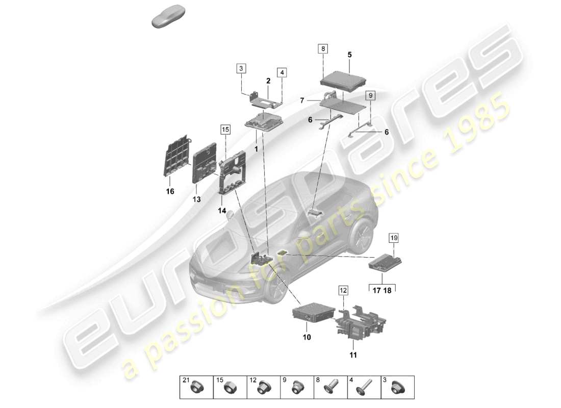 porsche 2025 (macan-e) unidades de control diagrama de piezas