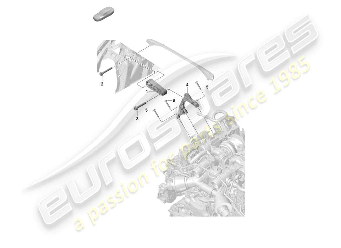 porsche 2022 (panamera 971-2) diagrama de piezas del soporte del motor del aparejo de elevación del motor