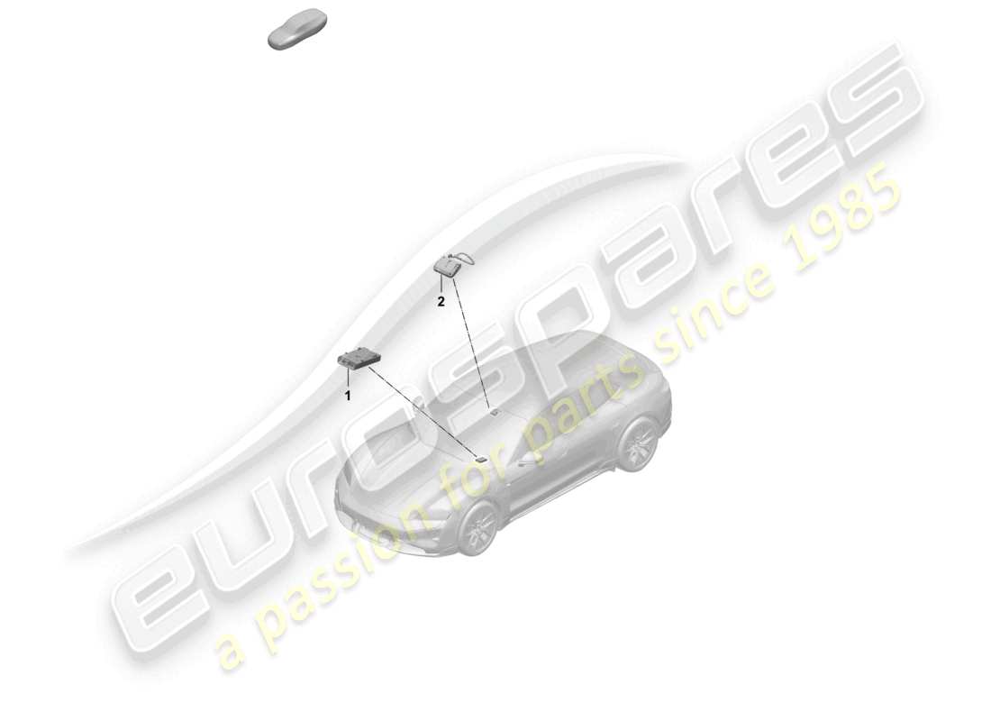 porsche 2025 (taycan 9j1-2) diagrama de piezas del lector de tarjetas con chip para el sistema de peaje de carreteras
