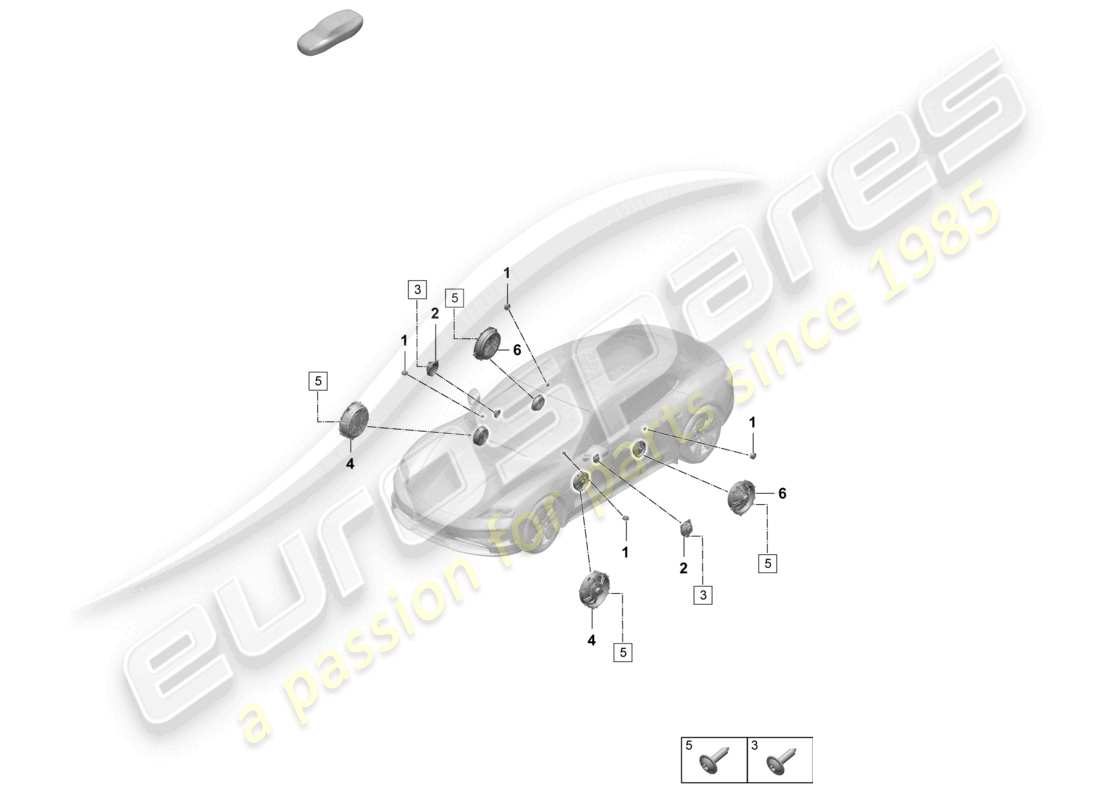 porsche 2025 (taycan 9j1-2) altavoz básico diagrama de piezas