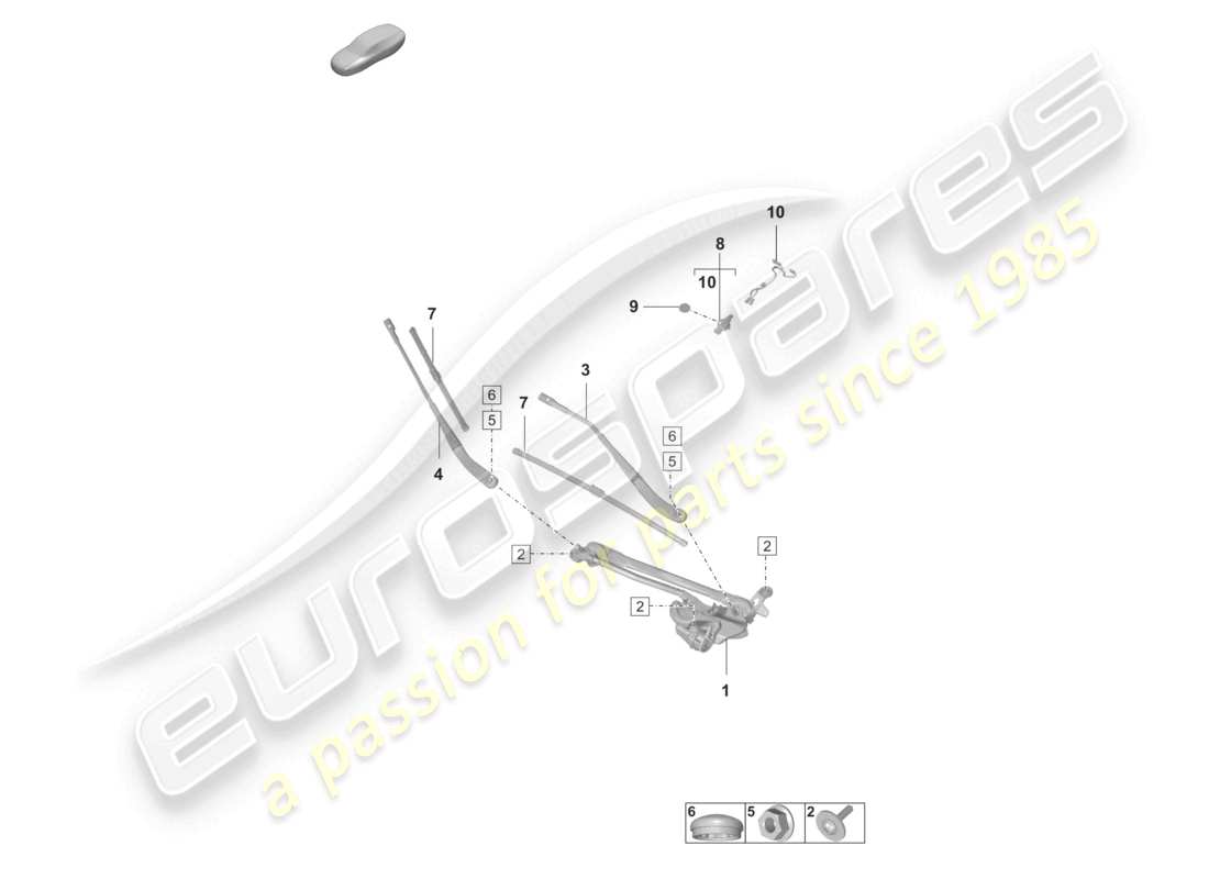 porsche 2021 (taycan 9j1-1) sistema de limpiaparabrisas, completo delantero sensor de lluvia diagrama de piezas