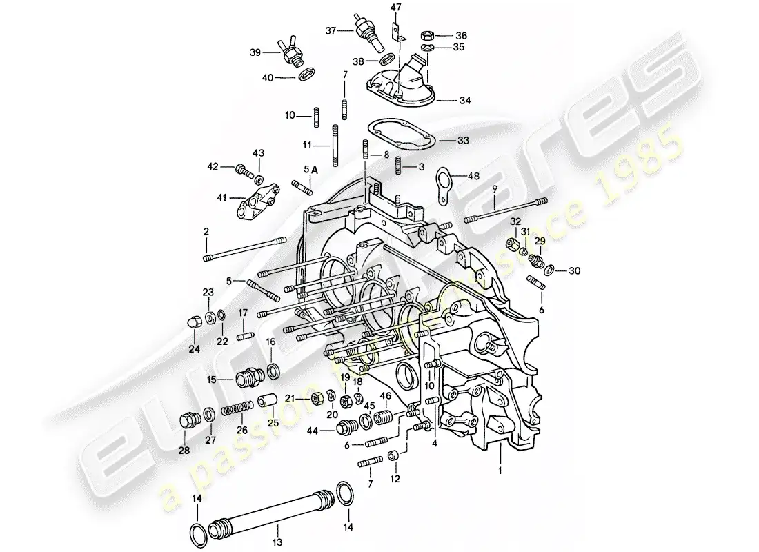 porsche 1988 (911) carter - juego de reparación para mantenimiento - ver ilustración: diagrama de piezas