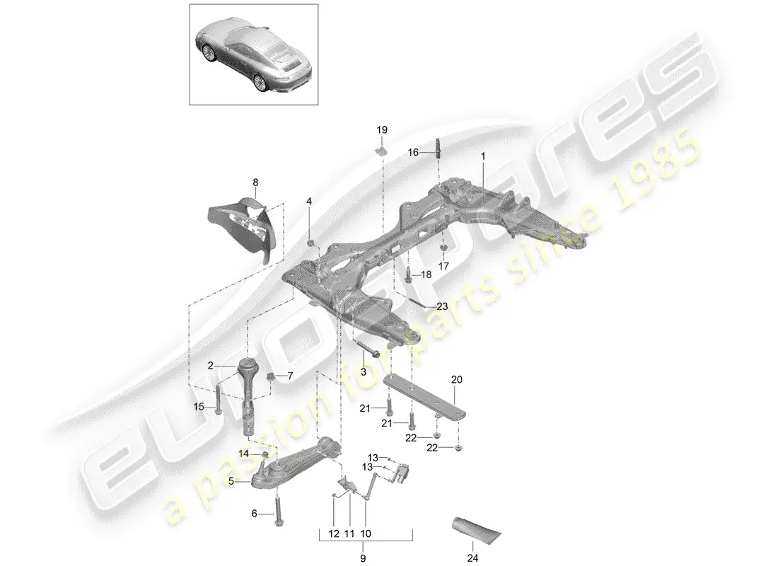 porsche 2017 (991-2) travesaño diagrama de piezas