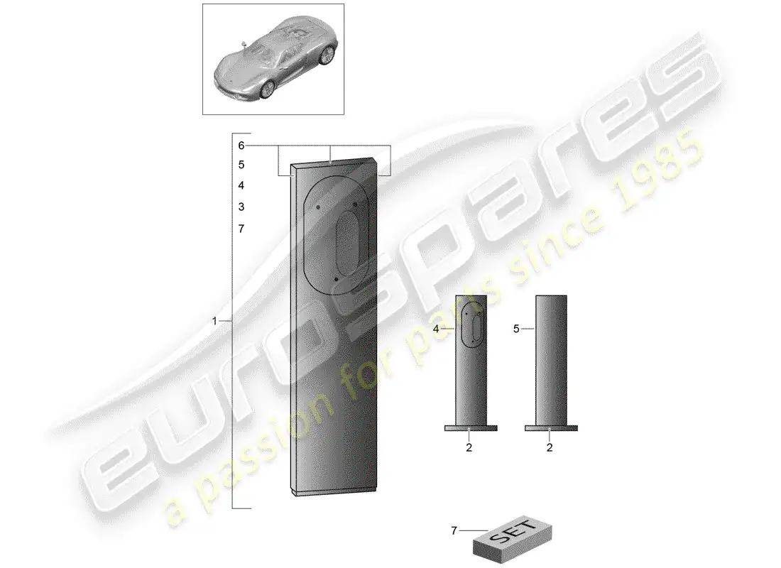 porsche 2015 (918 spyder) pararse diagrama de piezas