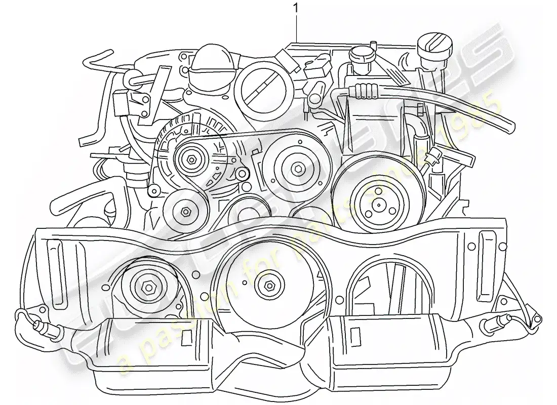 porsche 2009 (997-2 gt3) motor de repuesto diagrama de piezas