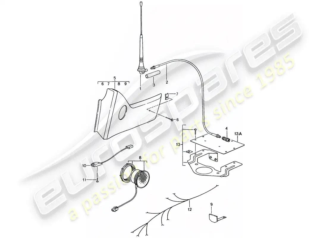 porsche 1998 (993) preparación telefónica diagrama de piezas