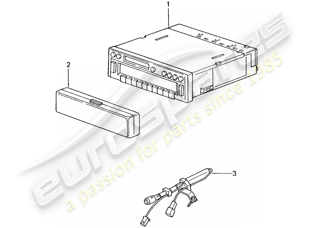 porsche 2004 (996 gt3) unidad de radio diagrama de piezas