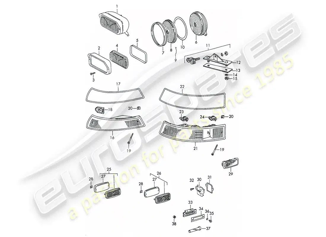 porsche 1969 (911/912) encendiendo diagrama de piezas