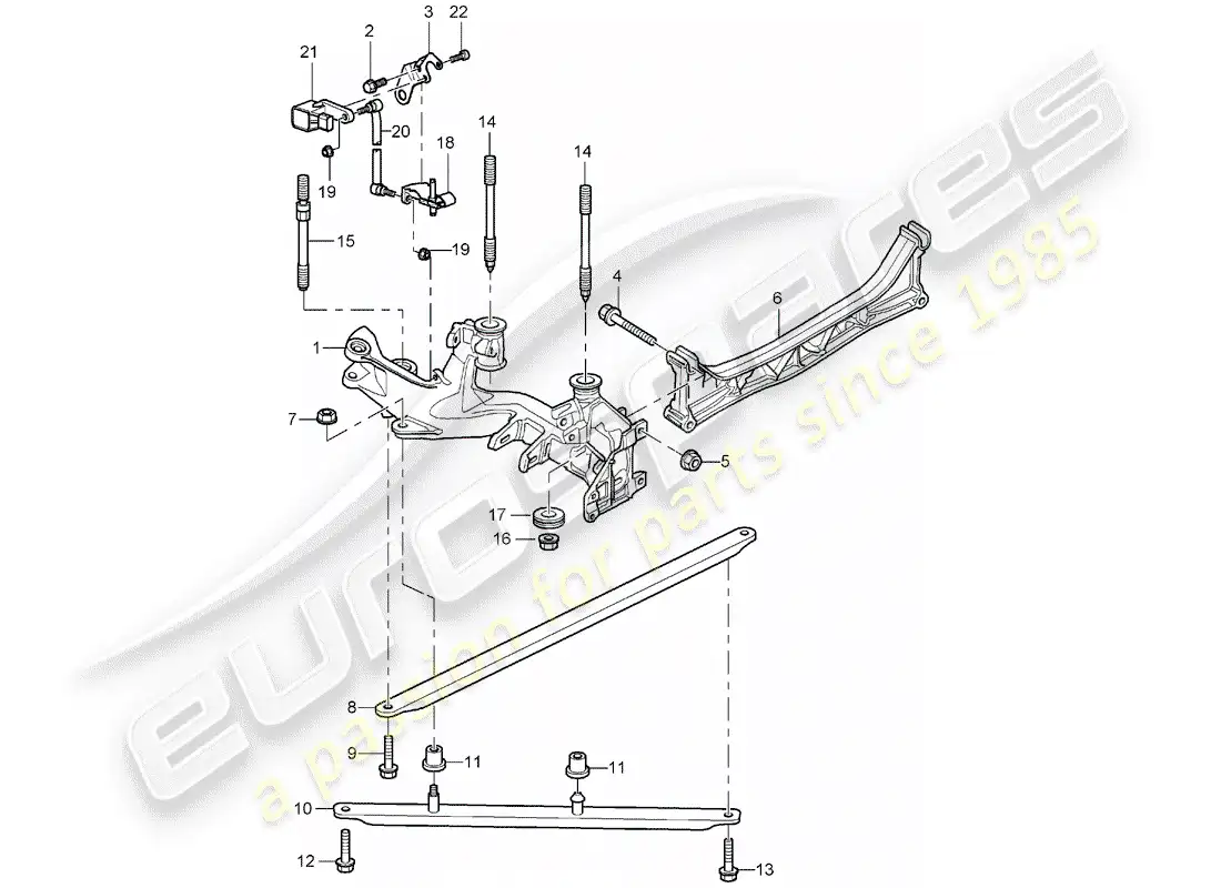 porsche 2005 (996 gt3) eje trasero - panel lateral - soporte diagrama de piezas