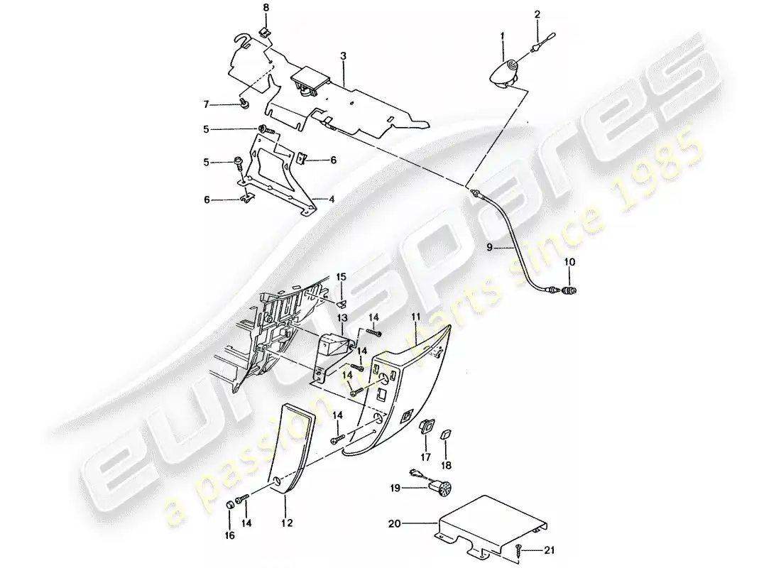 porsche 2001 (996 gt3) preparación telefónica diagrama de piezas