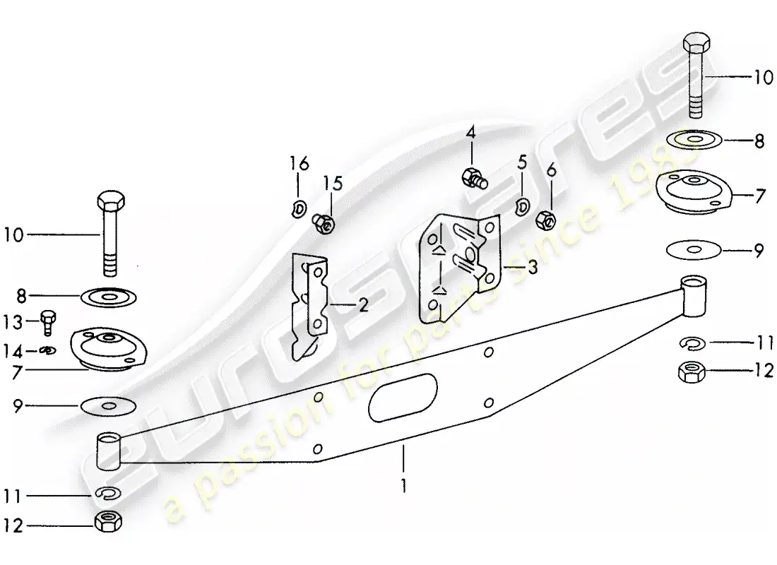 porsche 1965 (911/912) suspensión del motor - d >> - mj 1966 diagrama de piezas