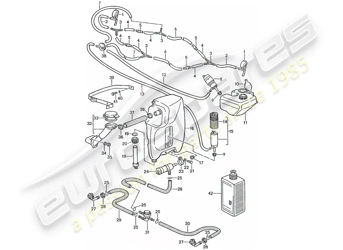 porsche 1989 (928) grupo arandela - sistema arandela - arandela intensivo diagrama de piezas