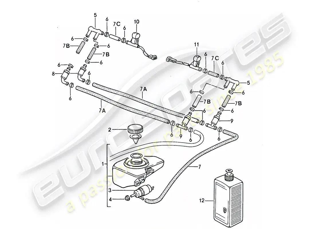 porsche 1989 (911) arandela intensivo diagrama de piezas