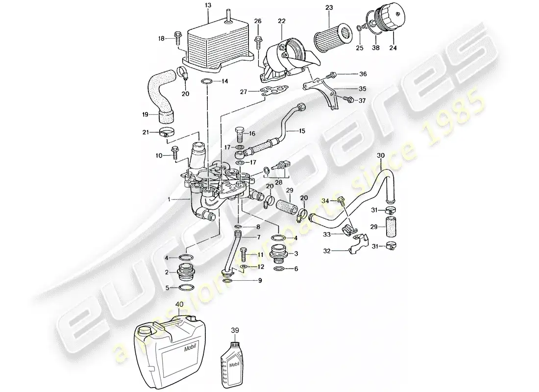 porsche 2001 (996 gt3) filtro de aceite - soporte diagrama de piezas