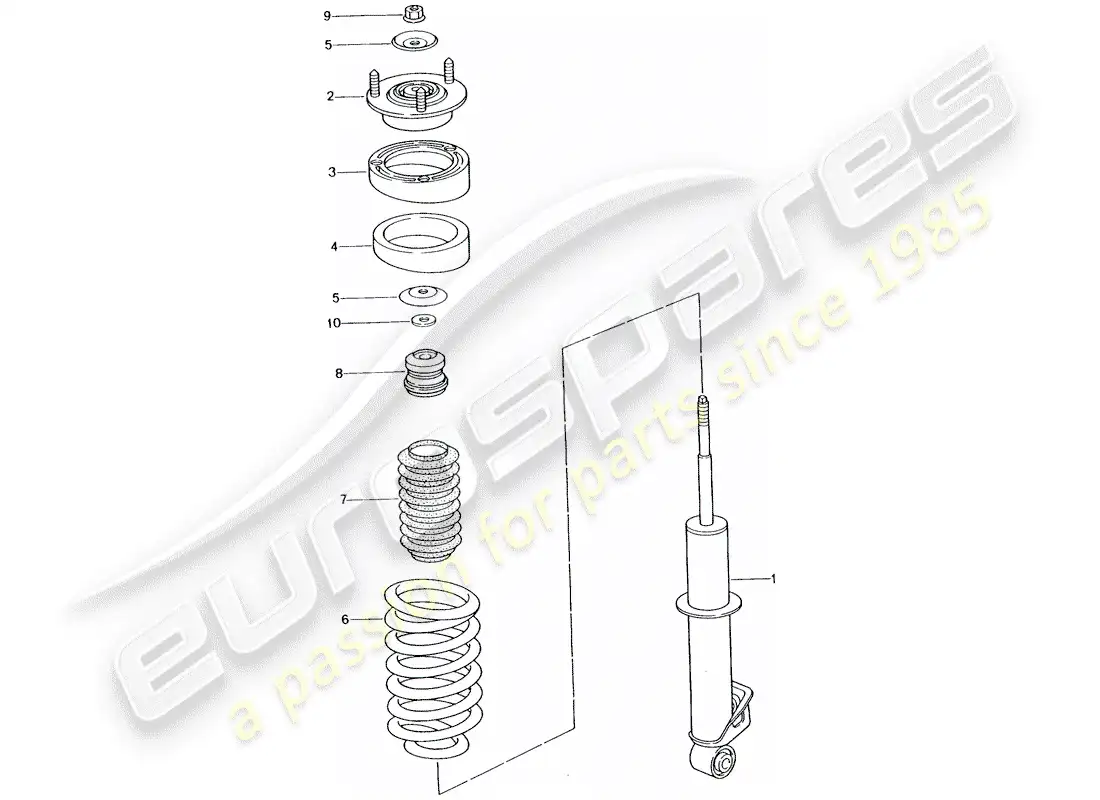 porsche 2005 (996 turbo / gt2) amortiguador - muelle helicóptico diagrama de piezas