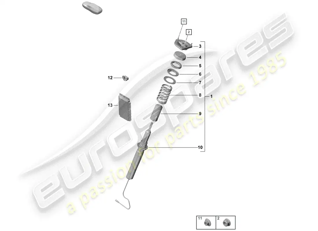 porsche 2019 (718 boxster spyder) amortiguador de vibraciones diagrama de piezas