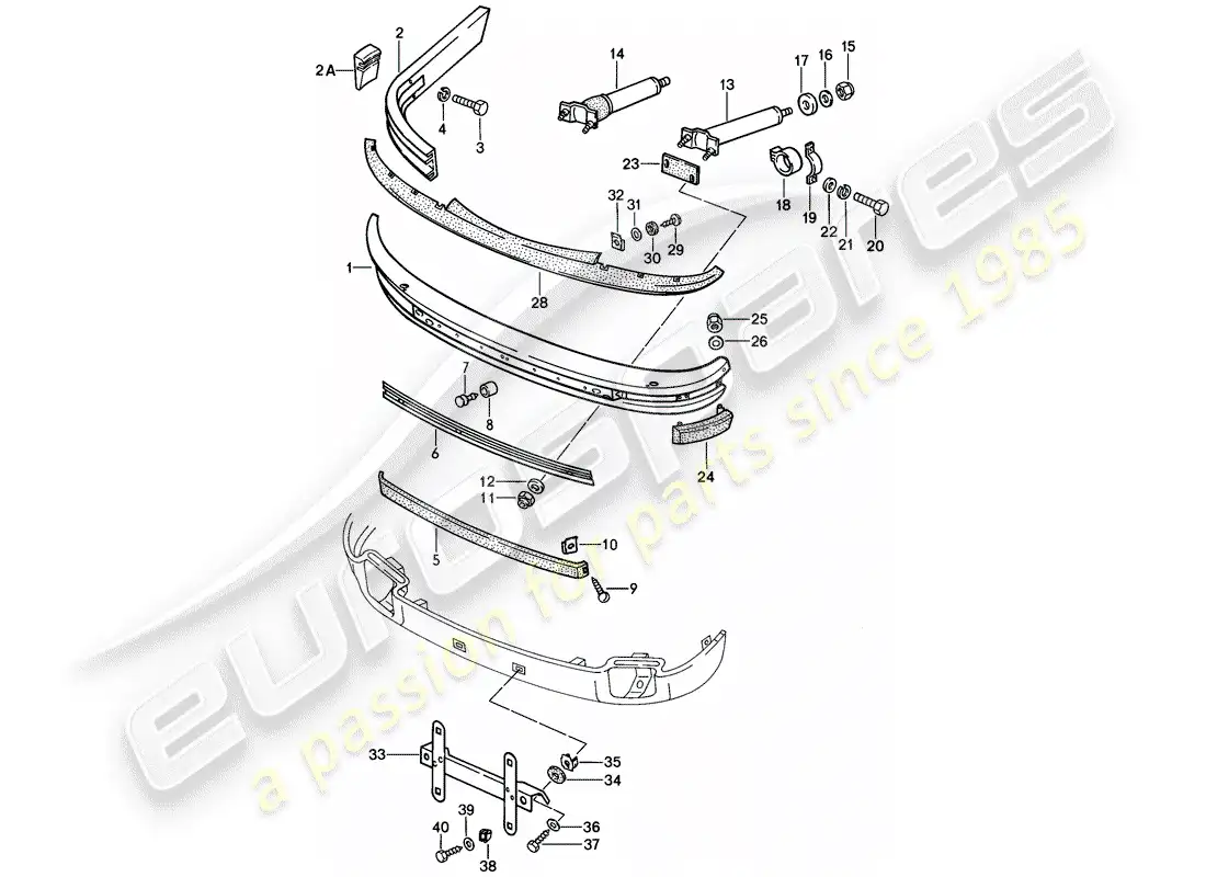 porsche 1986 (911) parachoque diagrama de piezas
