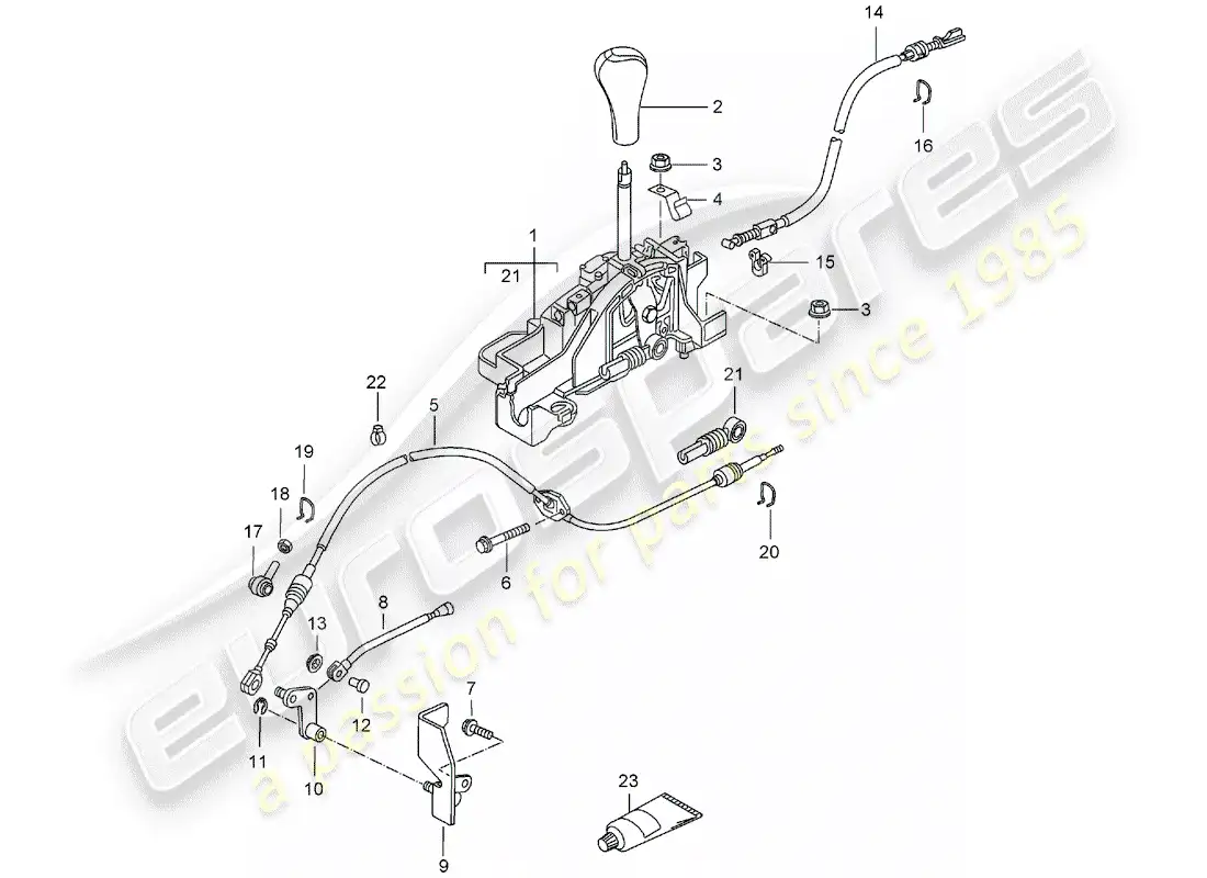 porsche 2003 (986 boxster) palanca selectora - tiptronic diagrama de piezas