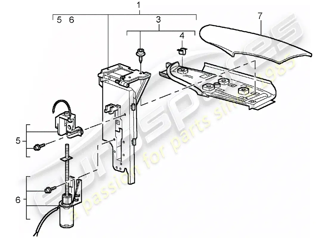 porsche 2002 (996 turbo / gt2) solapa - parte plegable diagrama de piezas