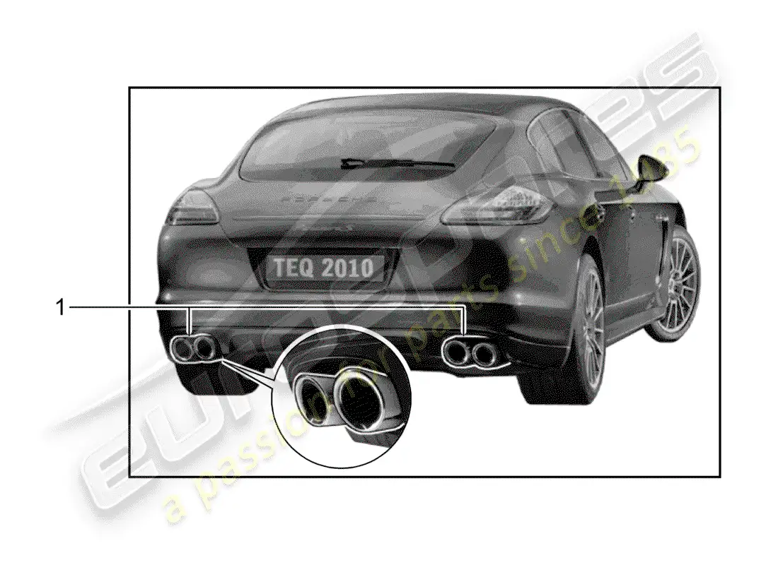 porsche 2012 (tequipment panamera) tubo de escape diagrama de piezas