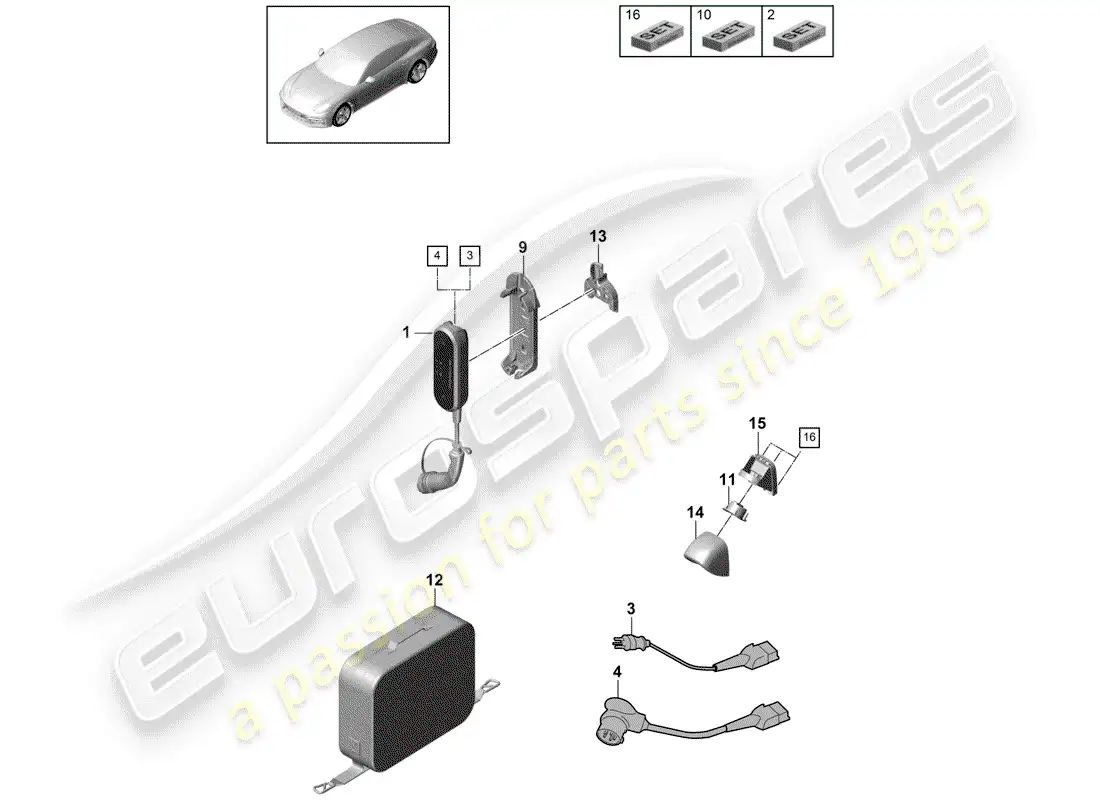 porsche 2018 (panamera 971-1) cable de carga diagrama de piezas
