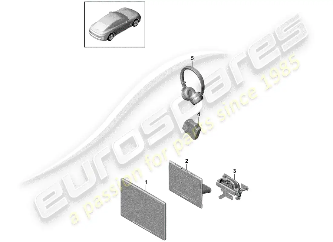 porsche 2018 (panamera 971-1) sistema de entretenimiento en el asiento trasero diagrama de piezas