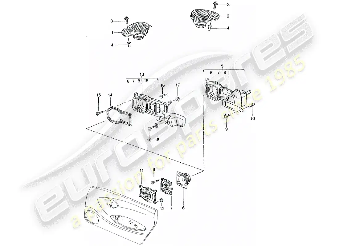 porsche 1999 (986 boxster) altavoz - altavoz - m 680/mj.02- - ver ilustración: diagrama de piezas