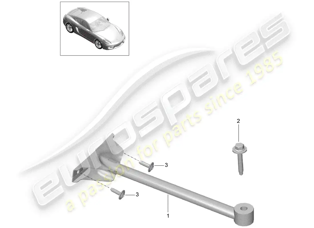 porsche 2014 (981 cayman) puntal de domo diagrama de piezas