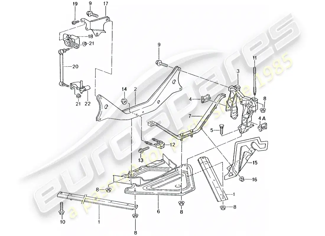 porsche 2002 (986 boxster) eje trasero - panel lateral - soporte diagrama de piezas
