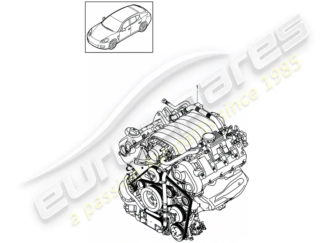 porsche 2012 (panamera 970) motor de repuesto diagrama de piezas