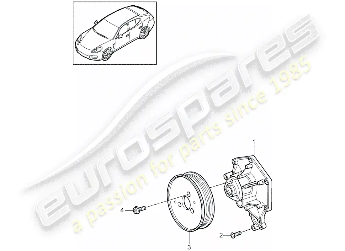 porsche 2012 (panamera 970) diagrama de piezas de la bomba de agua