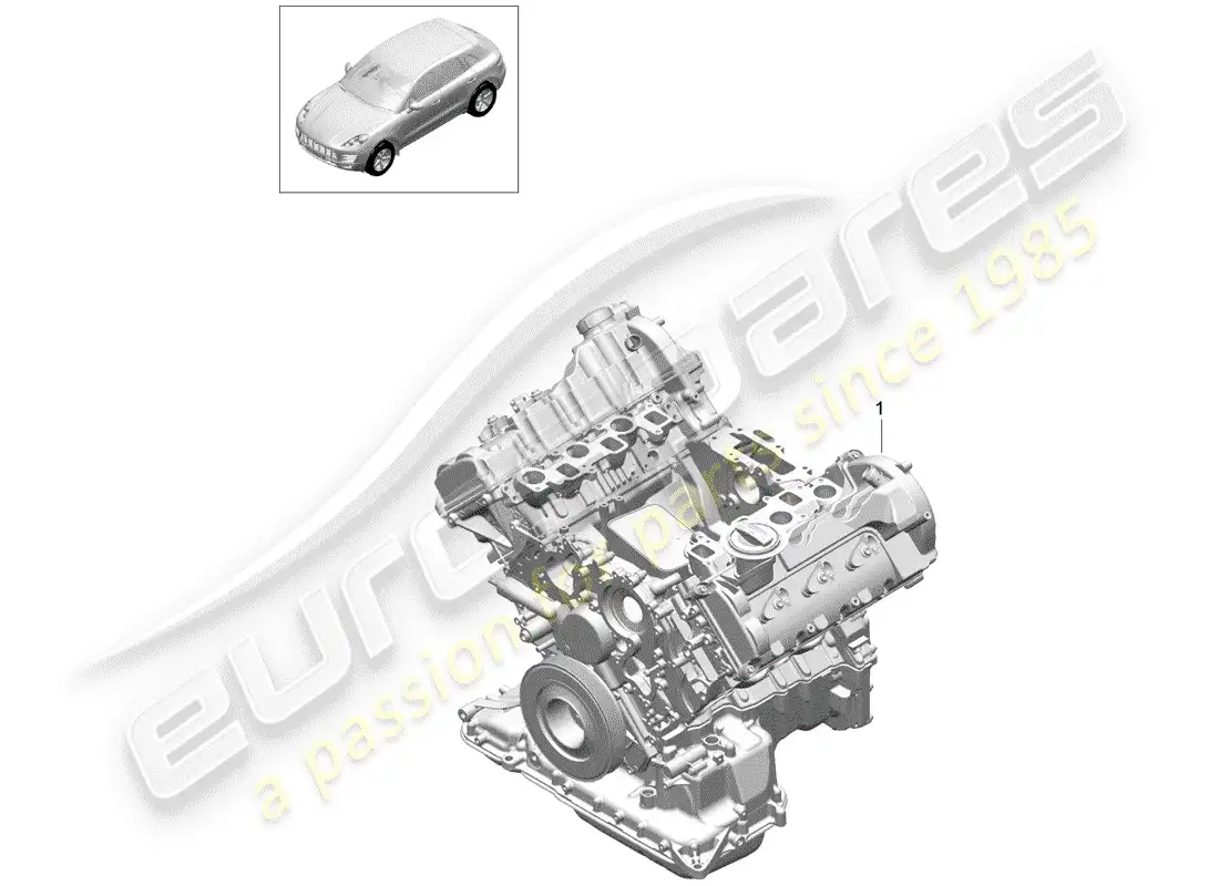 porsche 2017 (macan) bloque largo diagrama de piezas
