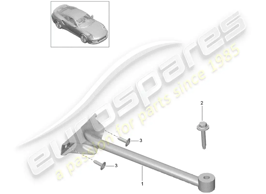 porsche 2015 (991-1 turbo) puntal de domo diagrama de piezas