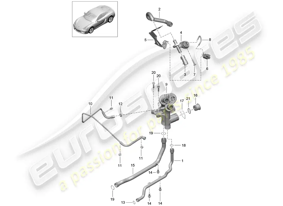 porsche 2014 (981 cayman) connection diagrama de piezas