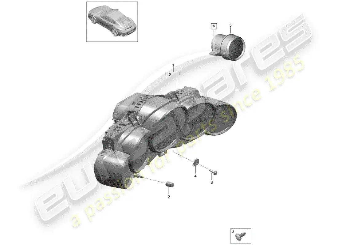 porsche 2015 (991-1 turbo) combinación de instrumentos diagrama de piezas