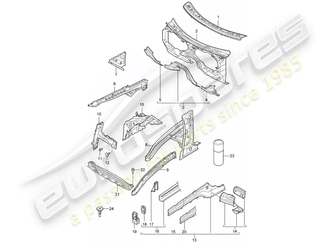 porsche 2006 (cayenne e1 9pa) interfaz diagrama de piezas