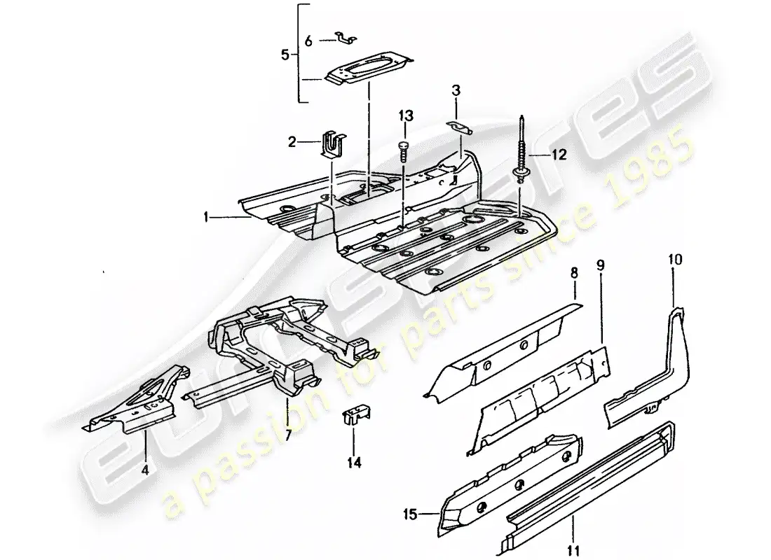 porsche 1995 (993) marco diagrama de piezas