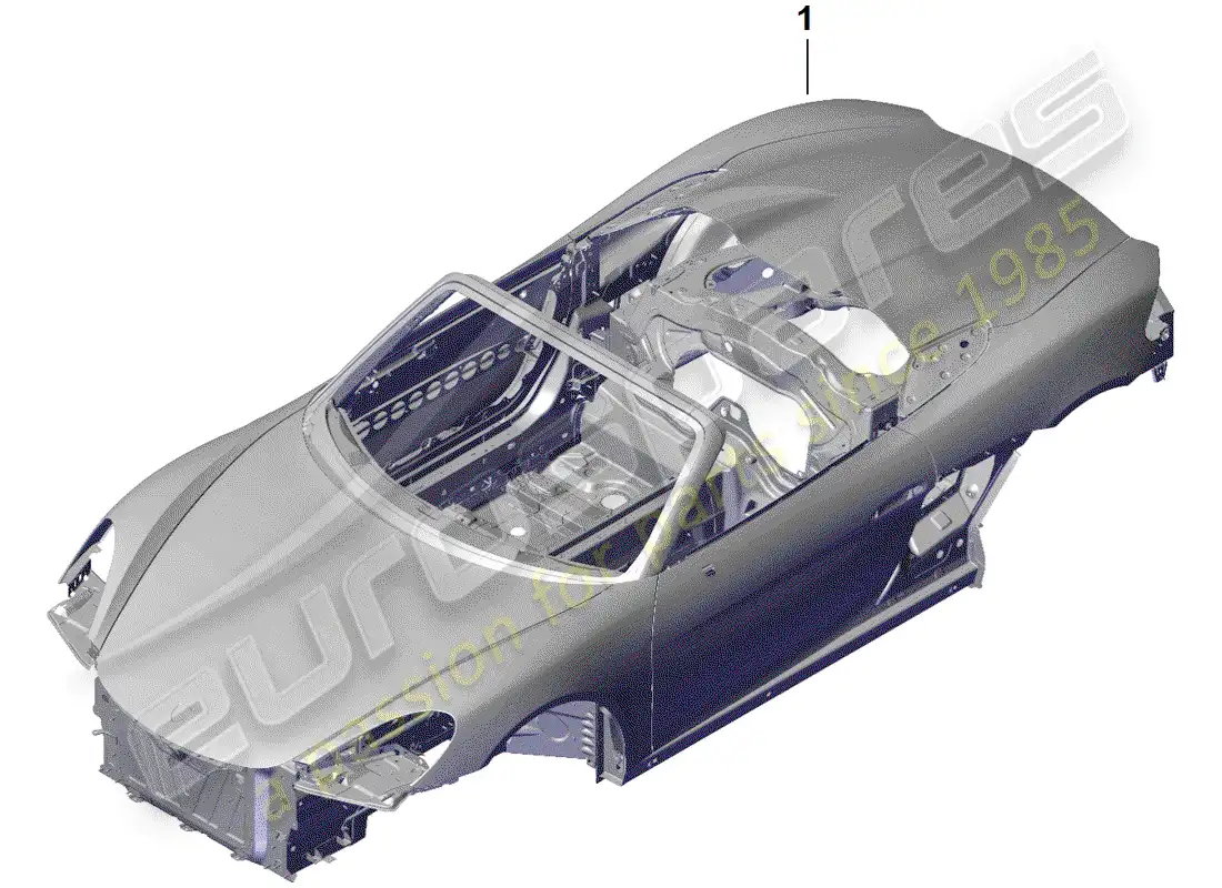 porsche 2019 (718 boxster spyder) cuerpo del auto diagrama de piezas